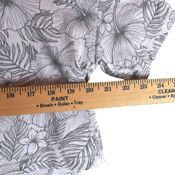 Roxy Boxy Cropped Floral Tee Shirt Medium Tropical Hibiscus Print Summer Surf - Picture 7 of 7